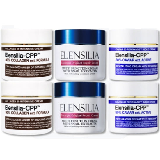 ELENSILIA: 2 snail cream + 2 placenta cream + 2 collagen cream