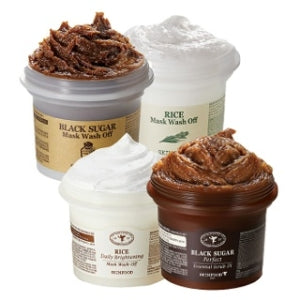 SKINFOOD: Wash-off Mask BLACK SUGAR RICE 2X SCRUB RICE DAILY