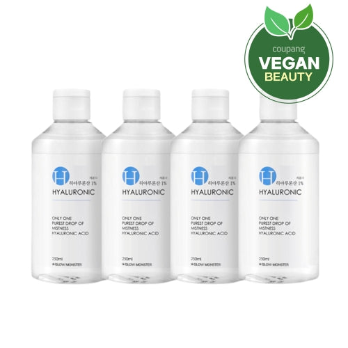 GLOW MONSTER: Low Molecular weight Hyaluronic acid 1 percent solution 250ml 4 pieces