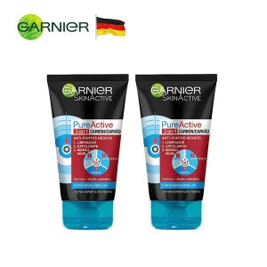 Garnier: Pure Active 3in1 Anti Blackhead Cleansing Foam 150mL 2pcs German Direct Garnier