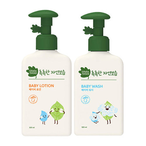 GREEN FINGER: Moist natural moisturizing lotion+Wash set of 2 types