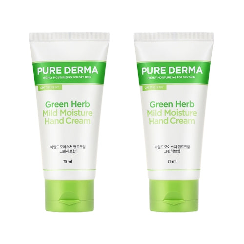 ON THE BODY: Pure Derma Mild Moisture Hand Cream Green Herb 75ml