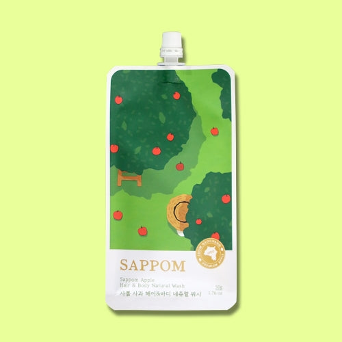 SKYLAKE: Sapom Apple Hair & Body Natural Wash Portable 50g