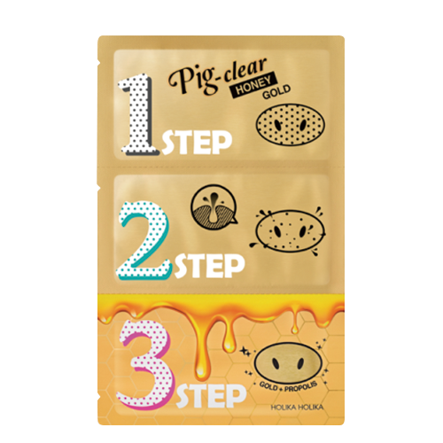 Holika Holika: Pig Clear Black Head 3 Step Kit Honey gold