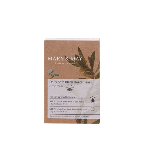 Mary&May: Daily Safe Black Head Clear Nose Mask Step 135 g Step 235 g 10 ea