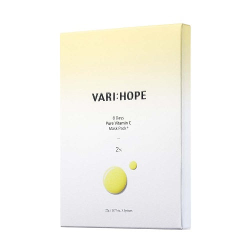 VARI:HOPE: 8 Days Pure Vitamin C Mask Pack Plus 22 g 5 ea