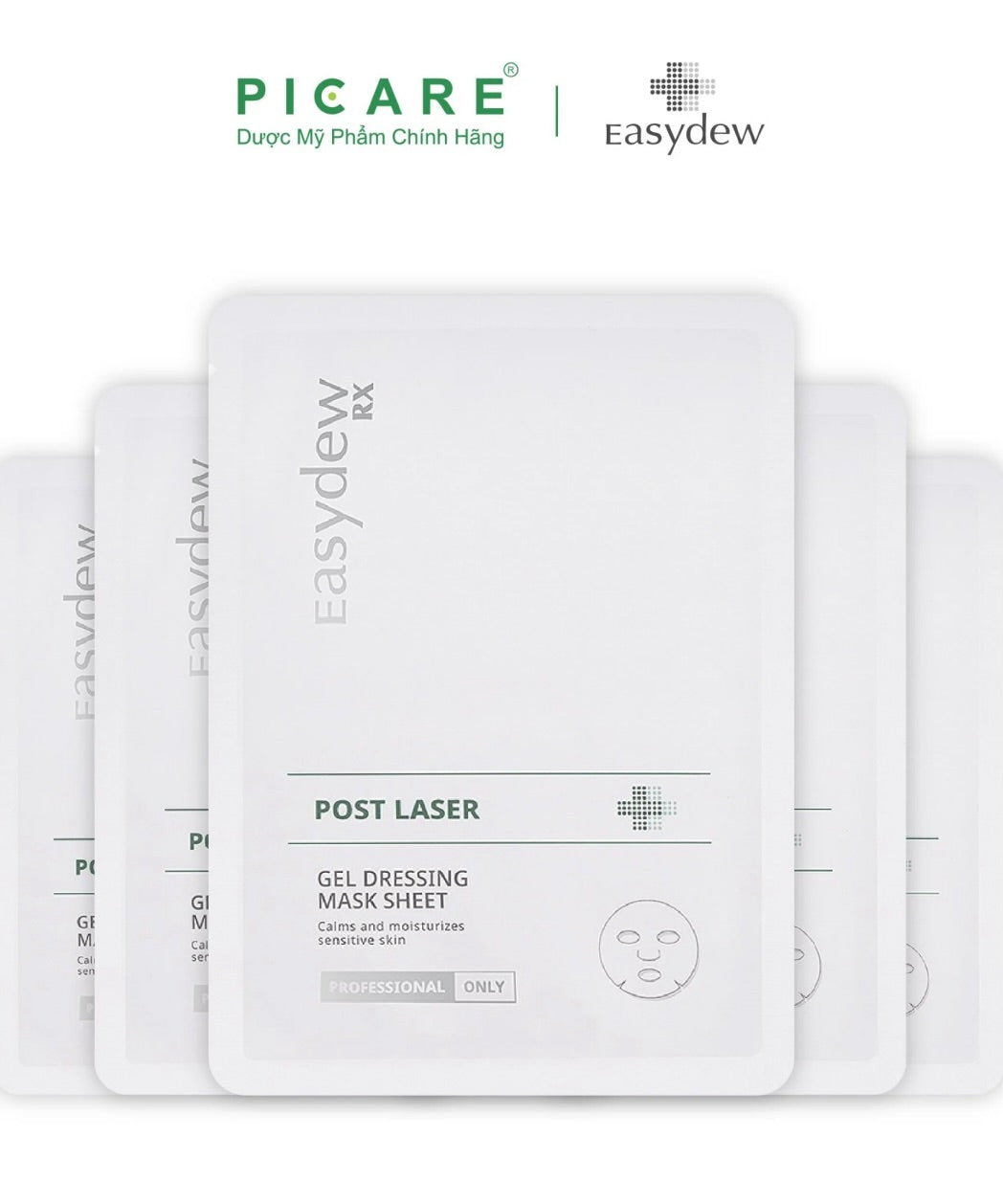 EASYDEW: Post Laser gel Dressing Mask Sheet 38 ml 5 ea